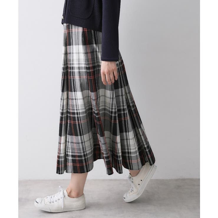 【ウエストゴム/洗える】映えチェック柄スカート | Dessin | 詳細画像13 