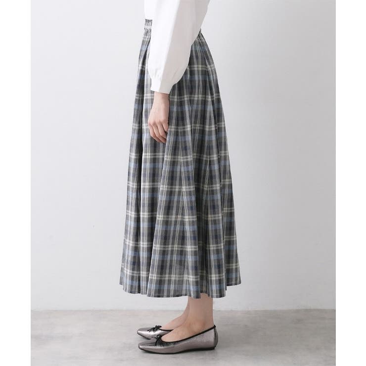 【ウエストゴム/洗える】映えチェック柄スカート | Dessin | 詳細画像17 