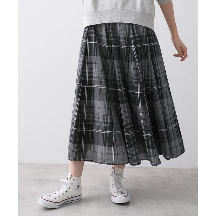【ウエストゴム/洗える】映えチェック柄スカート | Dessin | 詳細画像5 