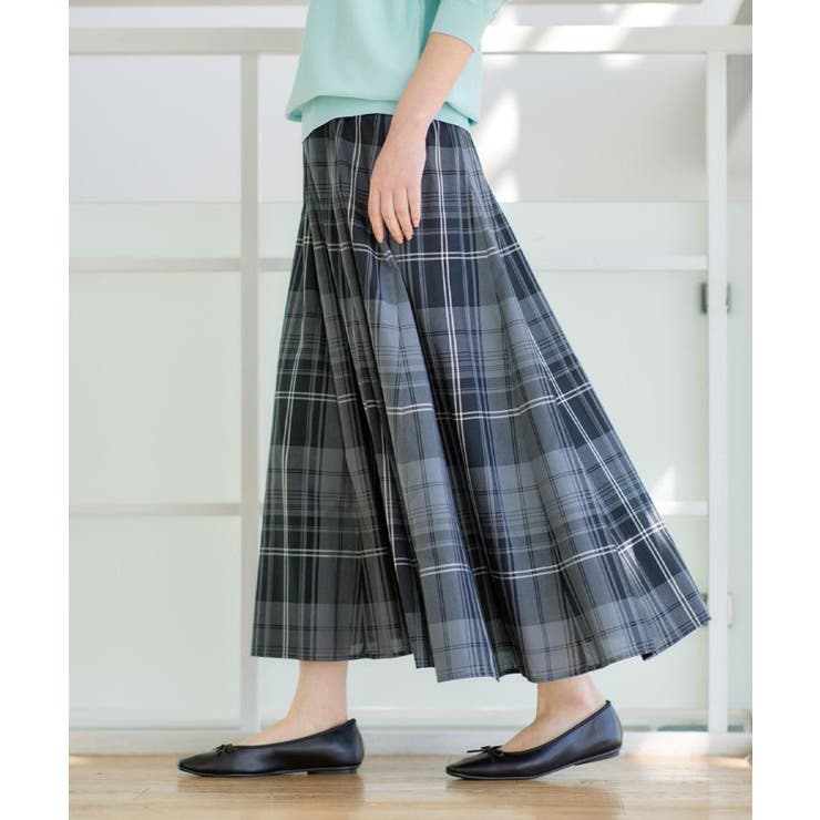 【ウエストゴム/洗える】映えチェック柄スカート | Dessin | 詳細画像9 
