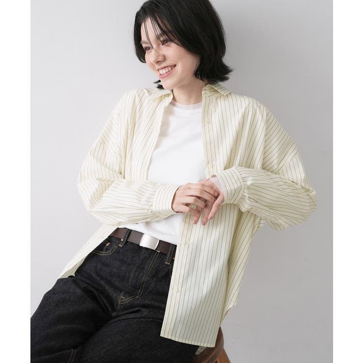 グレージュ(350) | 【洗える】バックボタンオーバーシャツ | Dessin