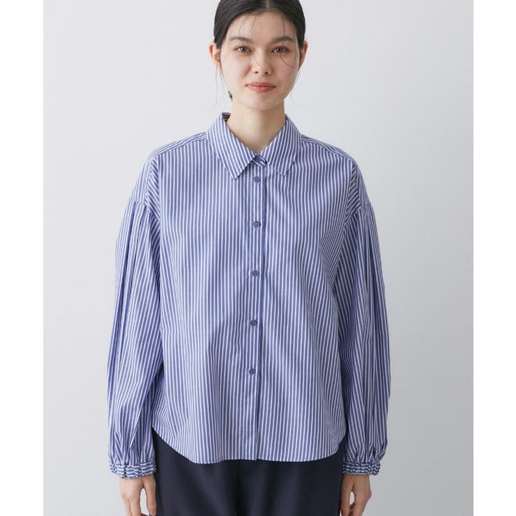 【洗える】バルーンスリーブバンドカラーシャツ | Dessin | 詳細画像13 