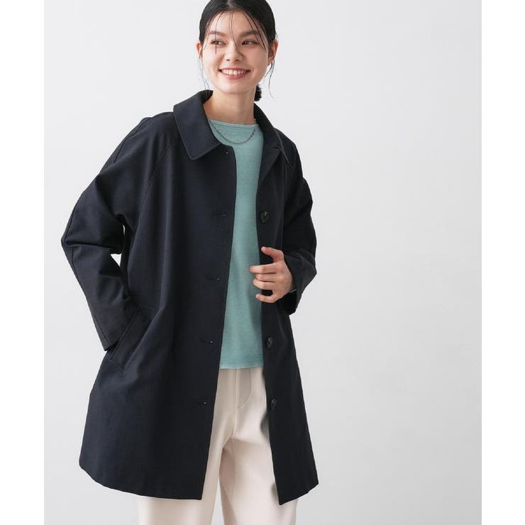 ネイビー(094) | 【花粉ガード/撥水加工/洗える】ステンカラースプリングコート | Dessin