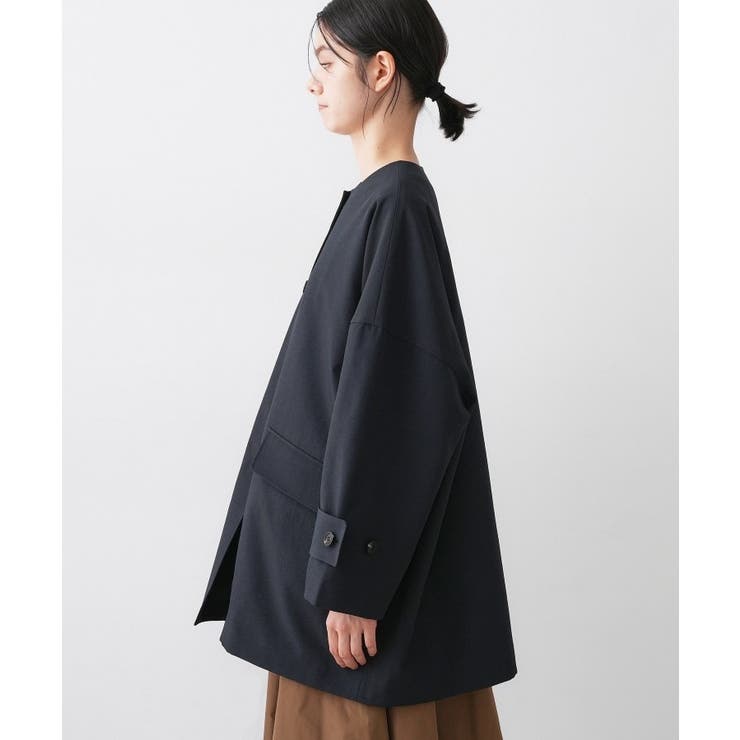 【花粉ガード/撥水加工/洗える】クルーネックスプリングコート | Dessin | 詳細画像18 