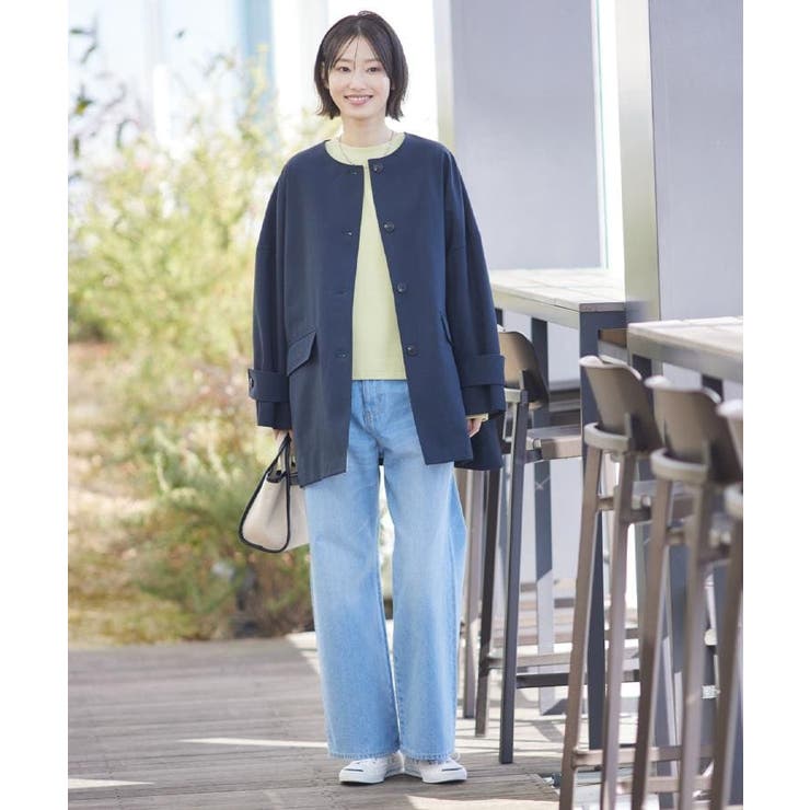 【花粉ガード/撥水加工/洗える】クルーネックスプリングコート | Dessin | 詳細画像11 