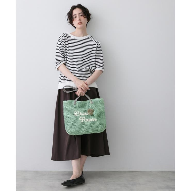 【A4収納可】ロゴ刺繍ポンポンチャーム付きペーパーメッシュトート | Dessin | 詳細画像8 