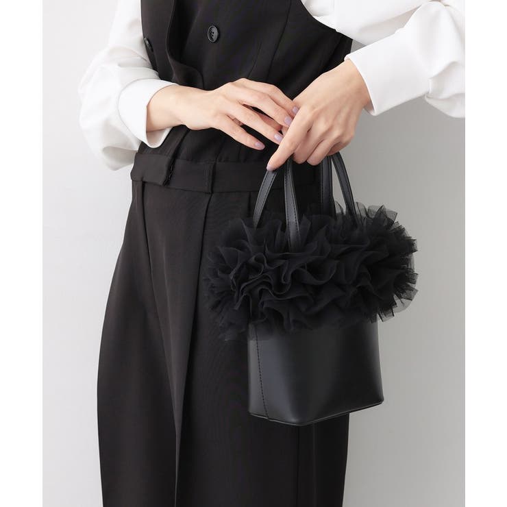 ブラック(019) | 【軽量】チュールトートバッグ | Dessin