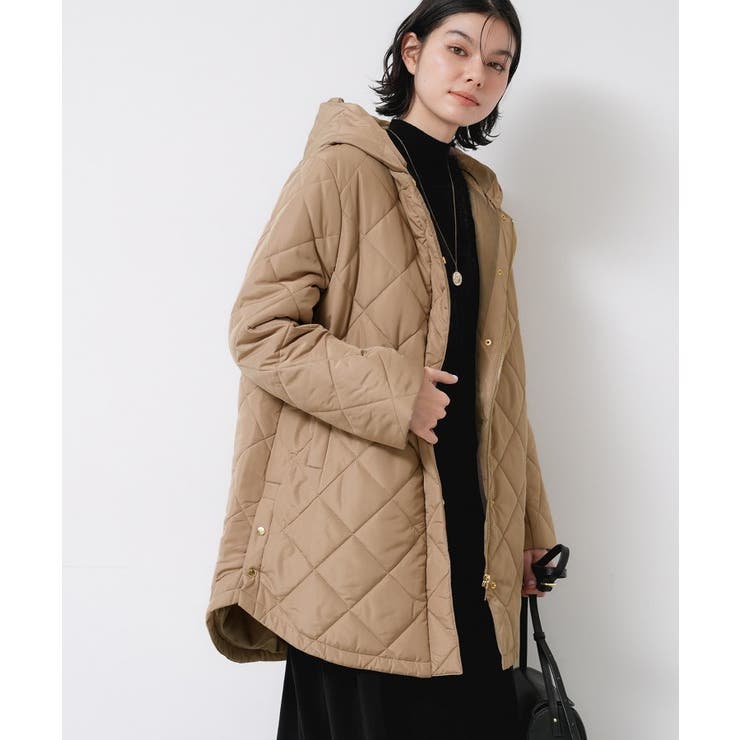 モカブラウン(042) | 【2WAY/洗える】中綿キルトコート | Dessin