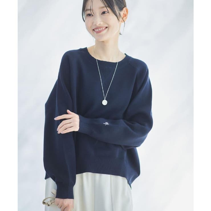 ネイビー(094) | 【洗える】スウェットライクニット | Dessin