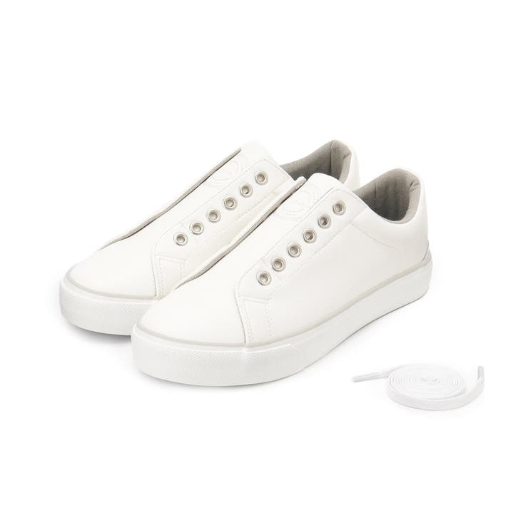 ホワイト(001) | 【2WAY】スムーススニーカー | Dessin