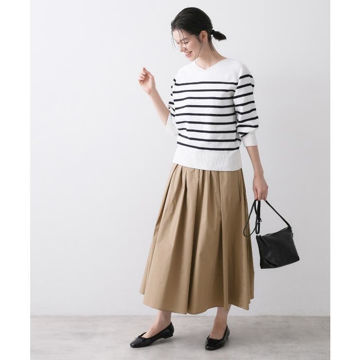 【洗える】タックギャザーフレアスカート | Dessin | 詳細画像7 
