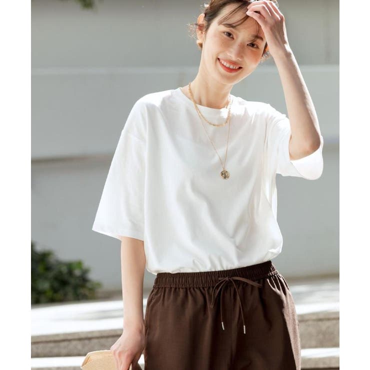ホワイト(002) | 【UVカット/接触冷感】プレーティングTシャツ | Dessin