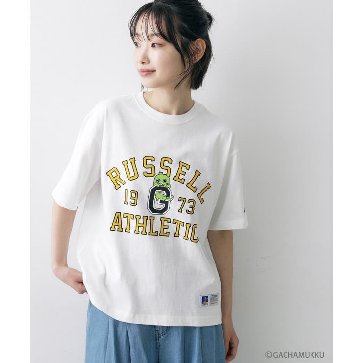 ホワイト(002) | ガチャピン・ムック コラボTシャツ | Dessin