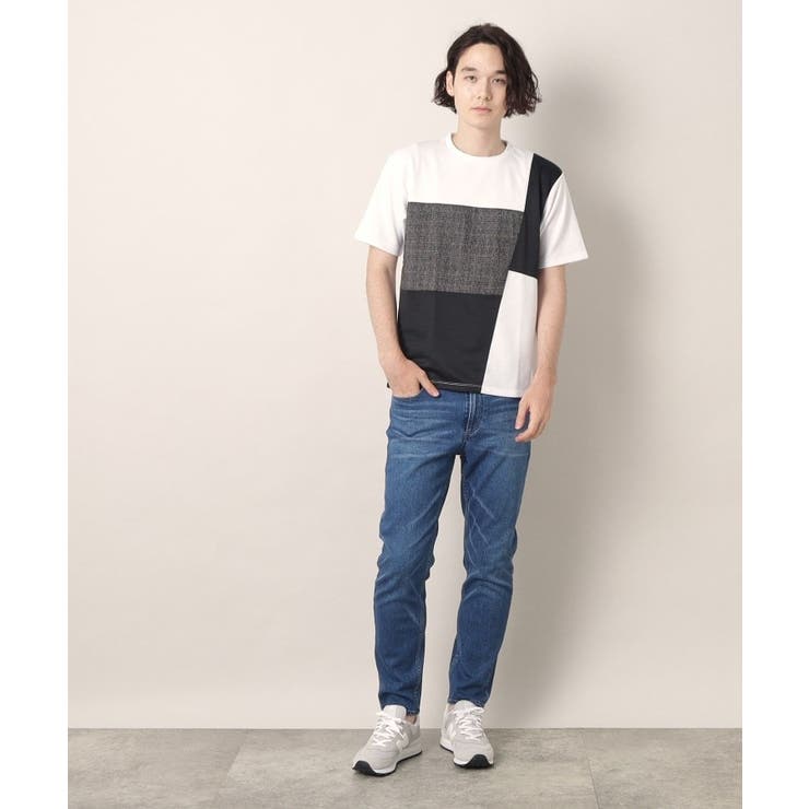 ツイード切替ブロックTシャツ | Dessin | 詳細画像2