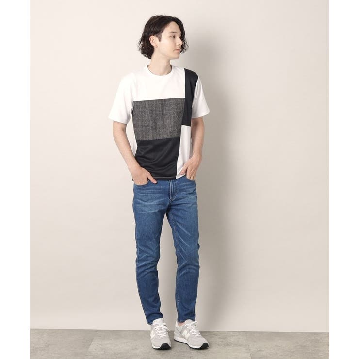ツイード切替ブロックTシャツ | Dessin | 詳細画像3