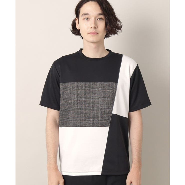 ツイード切替ブロックTシャツ | Dessin | 詳細画像9