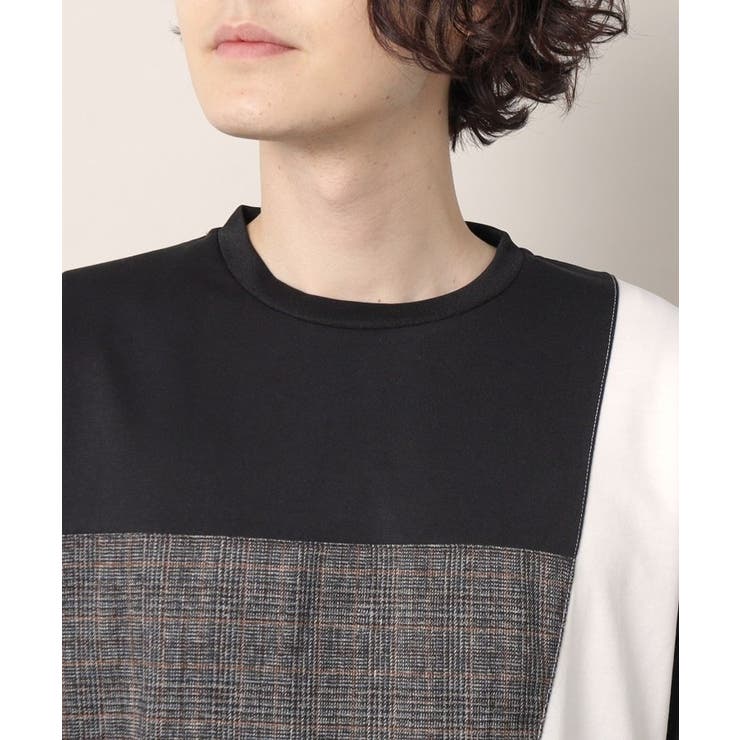 ツイード切替ブロックTシャツ | Dessin | 詳細画像12