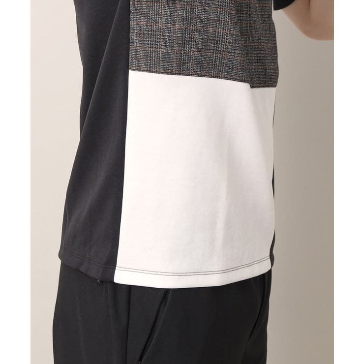 ツイード切替ブロックTシャツ | Dessin | 詳細画像14
