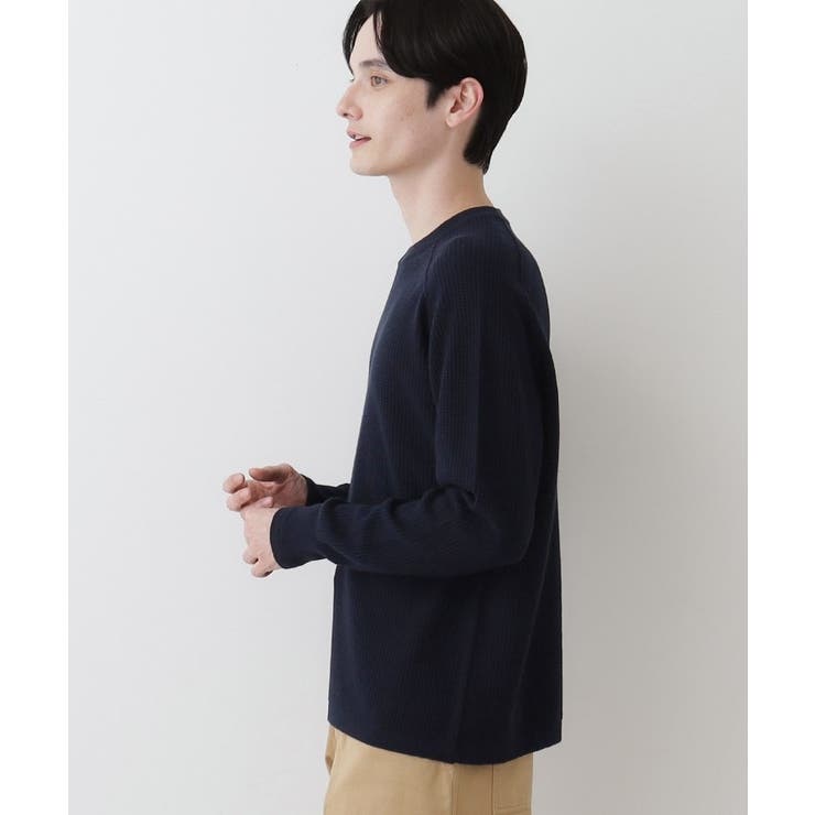 【洗える】コットンカシミヤワッフルプルオーバー | Dessin | 詳細画像9 