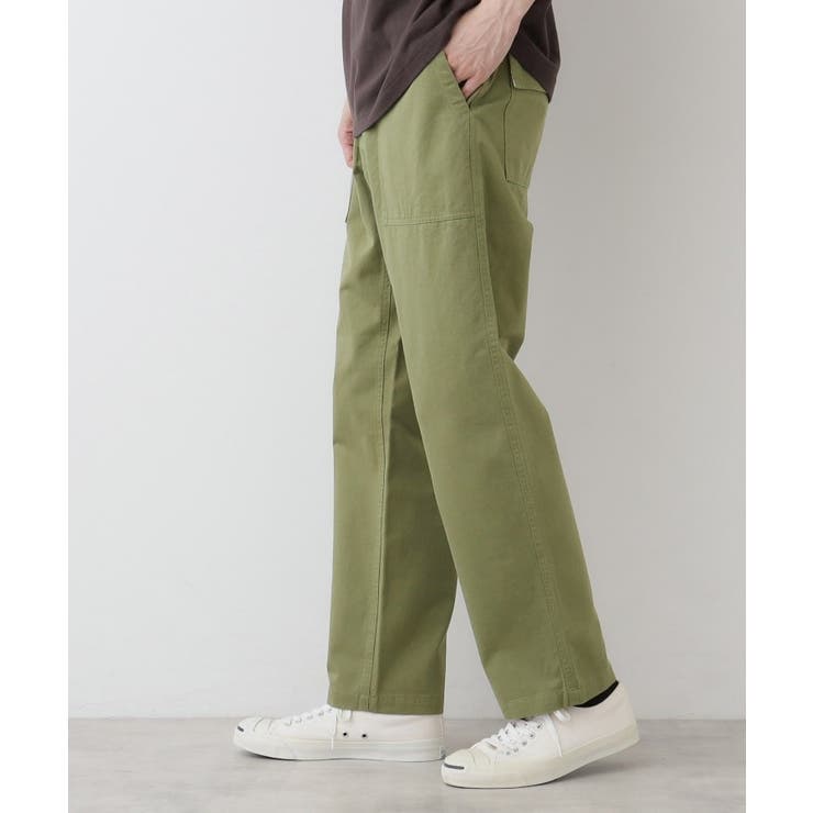 カーキ(027) | 【洗える】コットンツイルパンツ | Dessin
