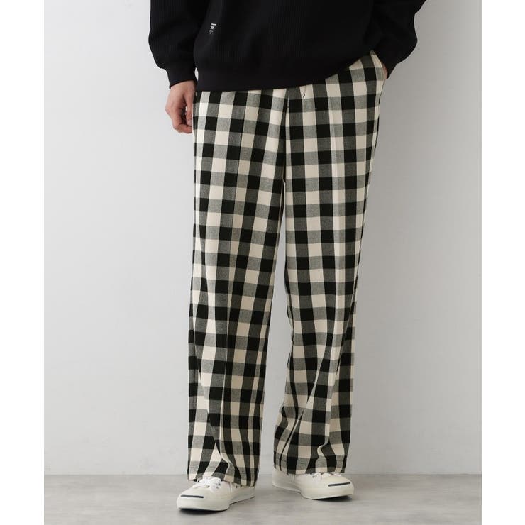 【洗える】チェック柄ドロストパンツ | Dessin | 詳細画像1 