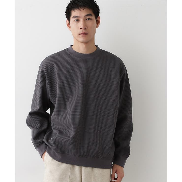 ネイビー(094) | 【洗える】ソロテックスワッフルクルーネック | Dessin