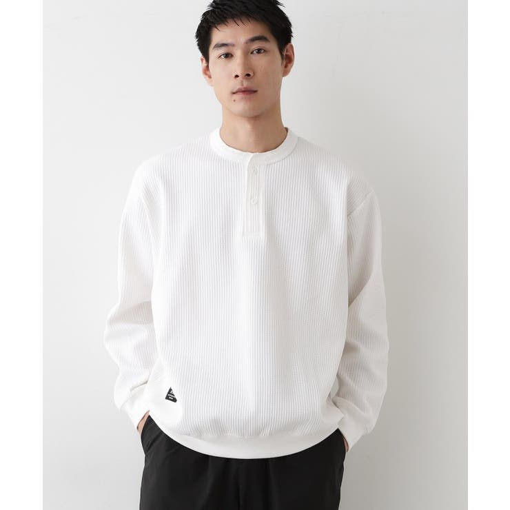 ホワイト(002) | 【洗える】ソロテックスヘンリーネック | Dessin