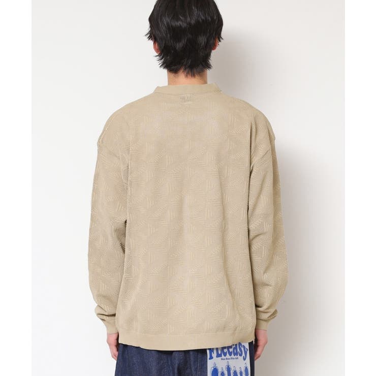 【UV・洗える】透け柄ニットカーディガン | Dessin | 詳細画像11 