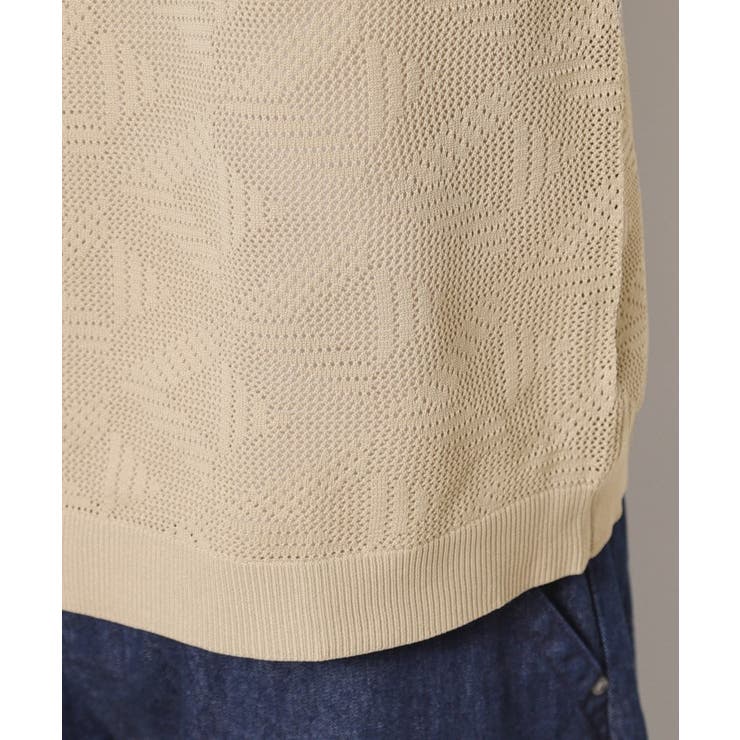 【UV・洗える】透け柄ニットカーディガン | Dessin | 詳細画像14 