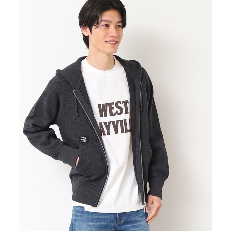 チャコールグレー(014) | 【洗える】フーデッドジップパーカ | Dessin