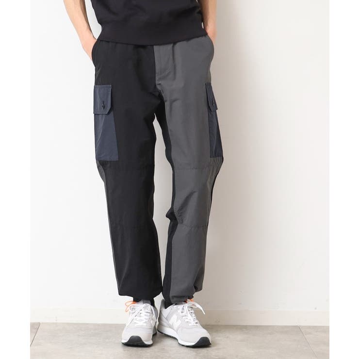 ブラック(019) | 【洗える】配色カーゴパンツ | Dessin