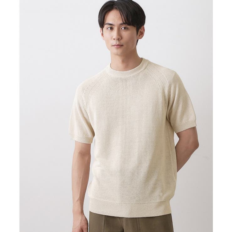 グレージュ(050) | ペーパーブレンドニットTシャツ | Dessin
