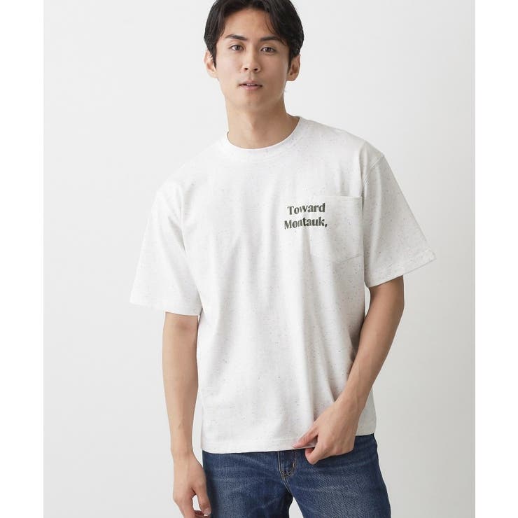 ホワイト(002) | カラーネップ ポケットTシャツ | Dessin