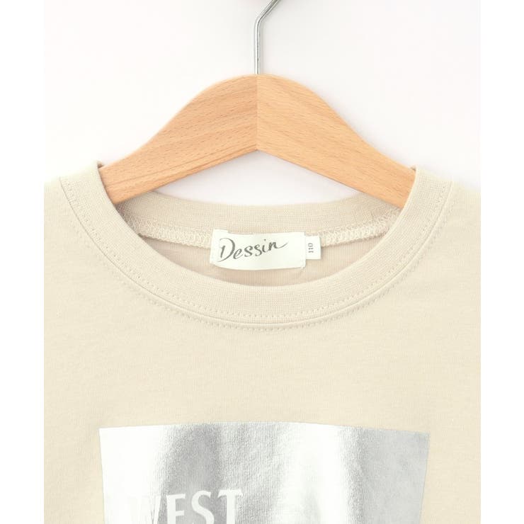 【リンクコーデ/洗える】箔プリント7分袖Tシャツ | Dessin | 詳細画像3 