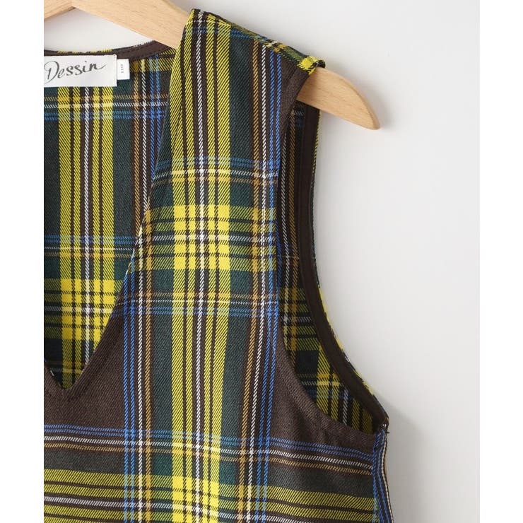 【リンクコーデ】チェックジャンパースカート | Dessin | 詳細画像4 