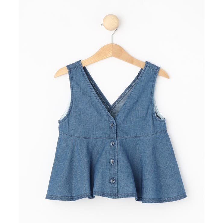 ブルー(092) | 【リンクコーデ・洗える・セットアップ可能】ノースリーブブラウス | Dessin