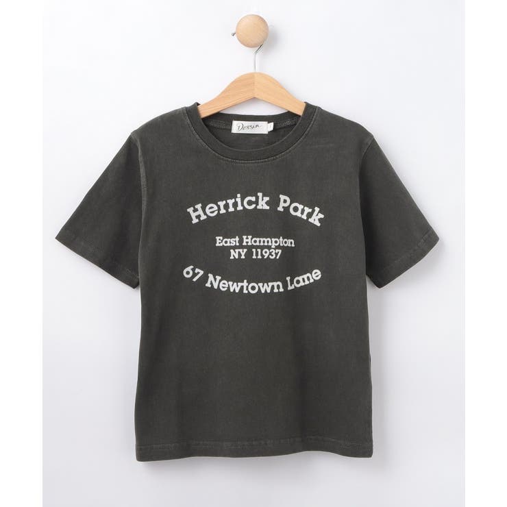 ブラック(019) | 【リンクコーデ可/洗える】ピグメント染め Tシャツ | Dessin