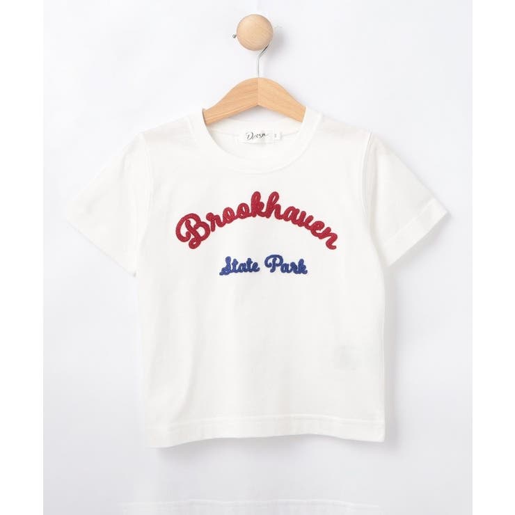 ホワイト(001) | 【リンクコーデ可/洗える】オーガニックコットンロゴTシャツ | Dessin