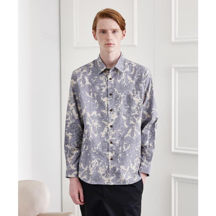 アイボリー(104) | 【LIMITED】フラワープリント長袖シャツ | TAKEO KIKUCHI