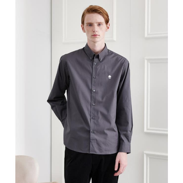 チャコールグレー(014) | 【LIMITED】ワンポイント刺繍ボタンダウンシャツ | TAKEO KIKUCHI