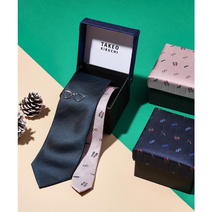 【BOXセット】バスケットムジチェンジネクタイ×眼鏡型タイバー | TAKEO KIKUCHI | 詳細画像1 