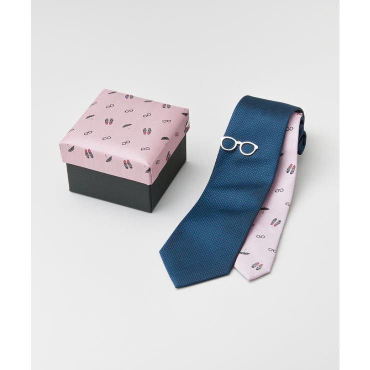 グリーン(022) | 【BOXセット】バスケットムジチェンジネクタイ×眼鏡型タイバー | TAKEO KIKUCHI