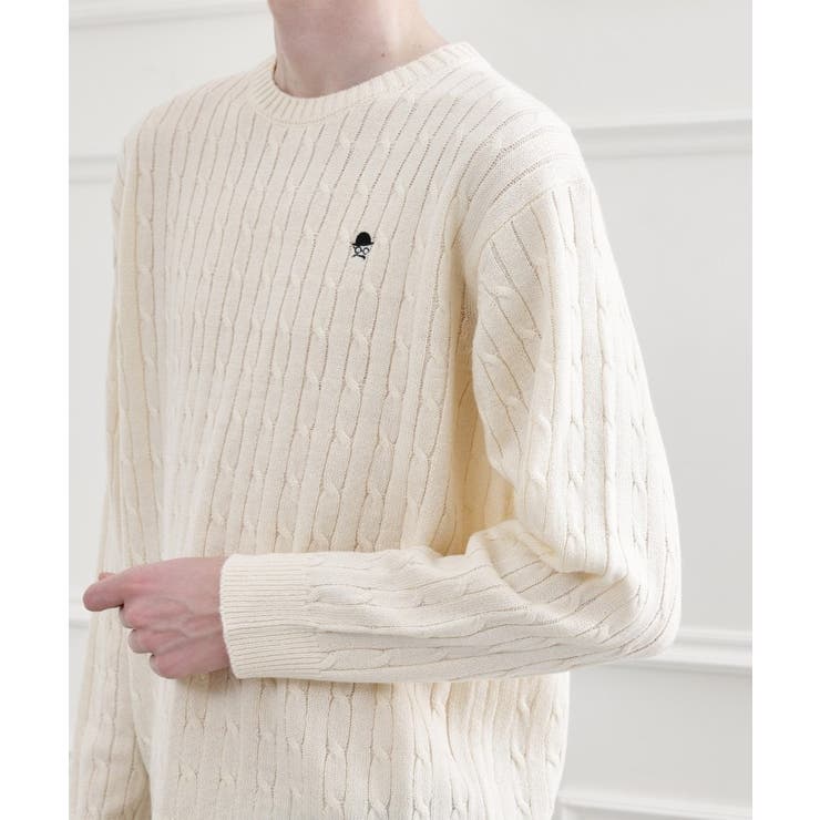 【LIMITED】ワンポイント刺繍ケーブルニット | TAKEO KIKUCHI | 詳細画像5 