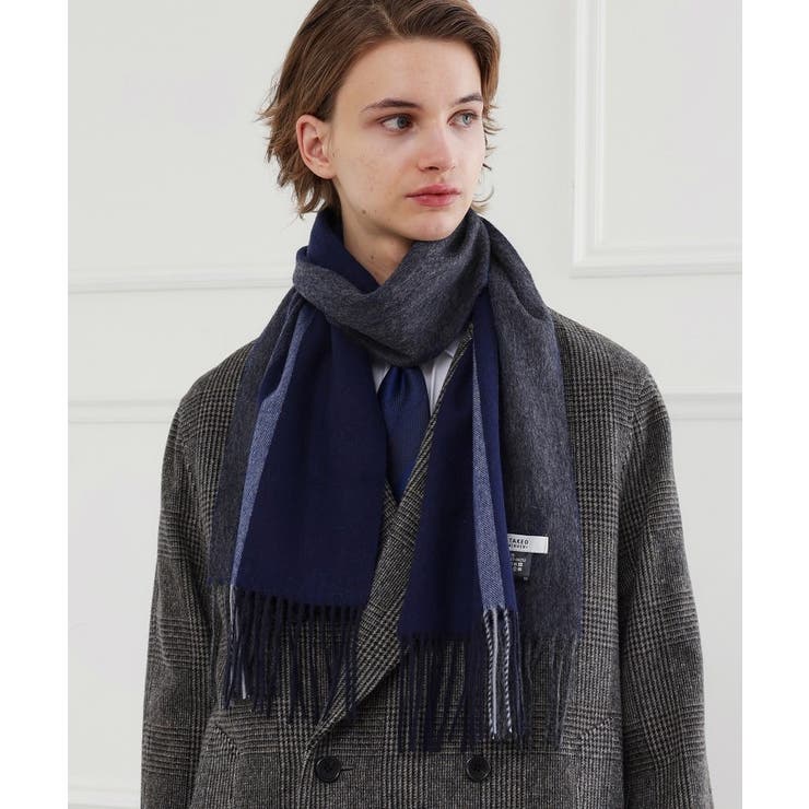 【ラッピング巾着セット】カシミヤブレンドパネルマフラー | TAKEO KIKUCHI | 詳細画像12 