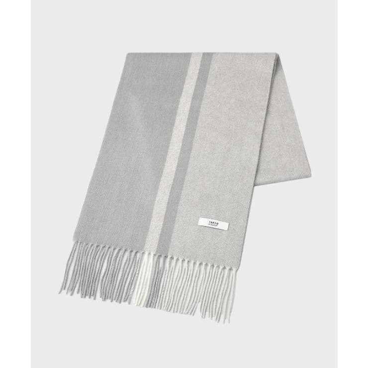 チャコールグレー(513) | 【ラッピング巾着セット】カシミヤブレンドパネルマフラー | TAKEO KIKUCHI