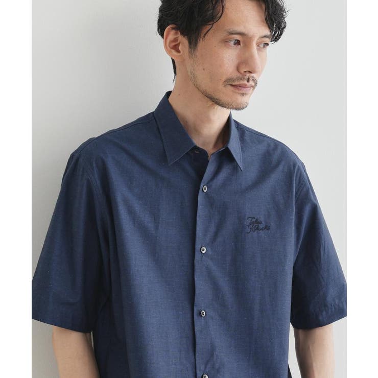 【LIMITED】ワンポイントロゴ刺繍 綿麻半袖シャツ | TAKEO KIKUCHI | 詳細画像35 