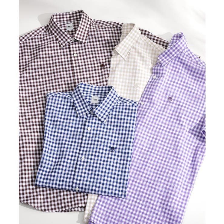 【LIMITED】ワンポイント刺繍 綿麻チェック 半袖シャツ | TAKEO KIKUCHI | 詳細画像38 