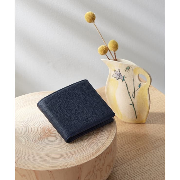 ネイビー(093) | ソフトシュリンクレザー 二つ折り財布 | TAKEO KIKUCHI