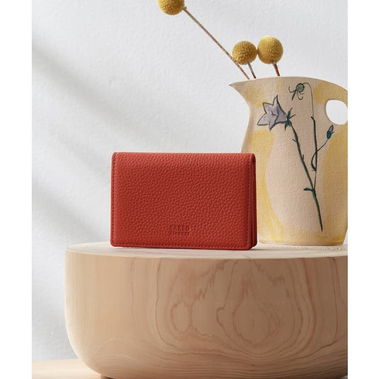 オレンジ(068) | ソフトシュリンクレザー 名刺入れ | TAKEO KIKUCHI