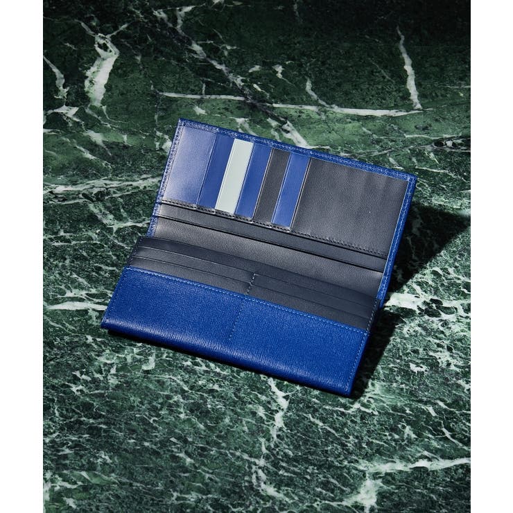 ブルー(692) | 配色型押しレザー 長財布 | TAKEO KIKUCHI